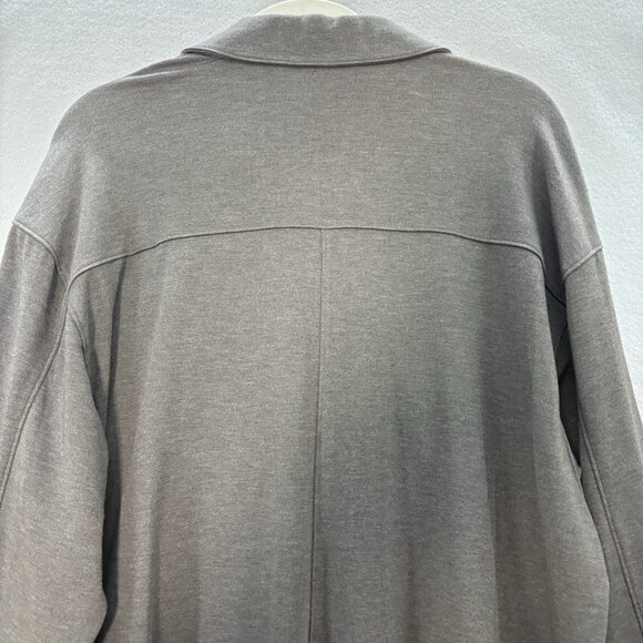 Elie Tahari Women’s X-Large Shacket Blanket Gray Snap Button Front Jacket Casual - Picture 7 of 14